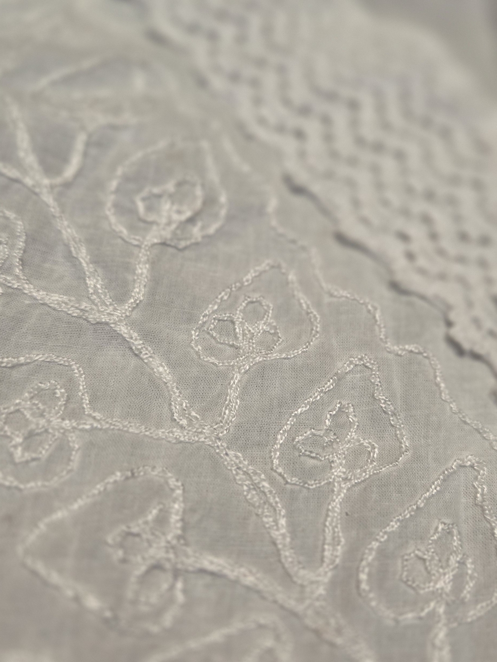 Shubham White Embroidered Cotton & Viscose Boho Blouse - Size Large - Picture 4 of 5